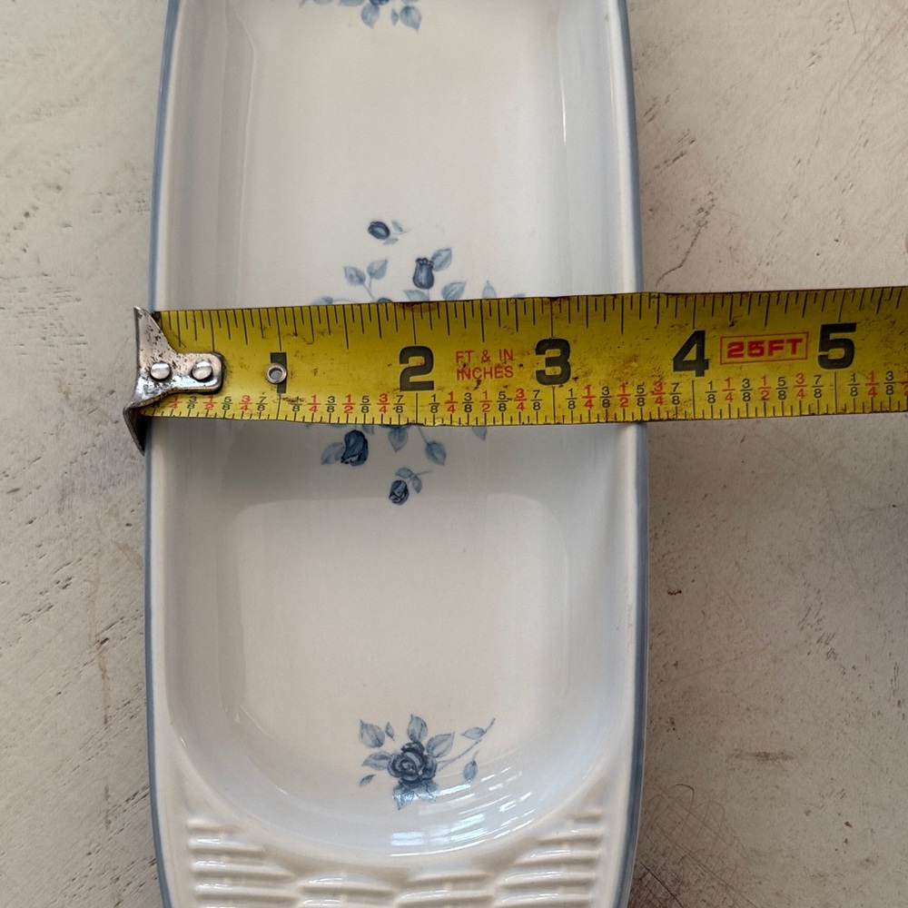 Pfaltzgraff Poetry Whimsy Ceramic Basketweave Serving Tray blue & white - Picture 6 of 7